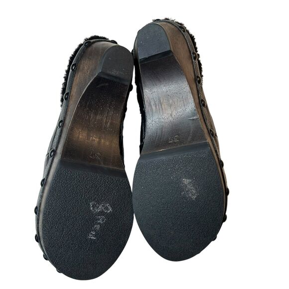 Jax & Bard Kingfield Clogs Black Leather Studded Sherling Women EU 37 US Sz 7 - Picture 9 of 11